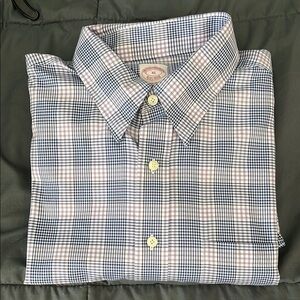 Brooks Brothers Blue/Purple Plaid Button Down Shirt Size XL